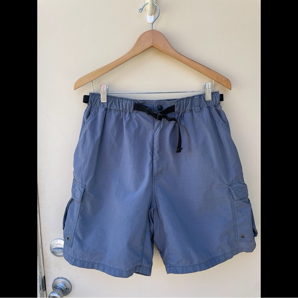 REI Mens Blue Hiking Lightweight Nylon Cargo Shorts Sz L